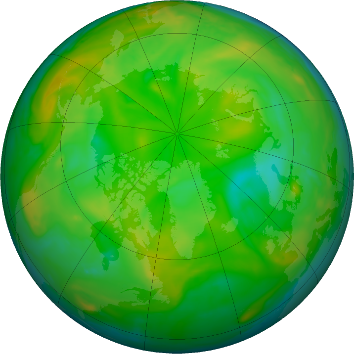 Arctic ozone map for 16 June 2020